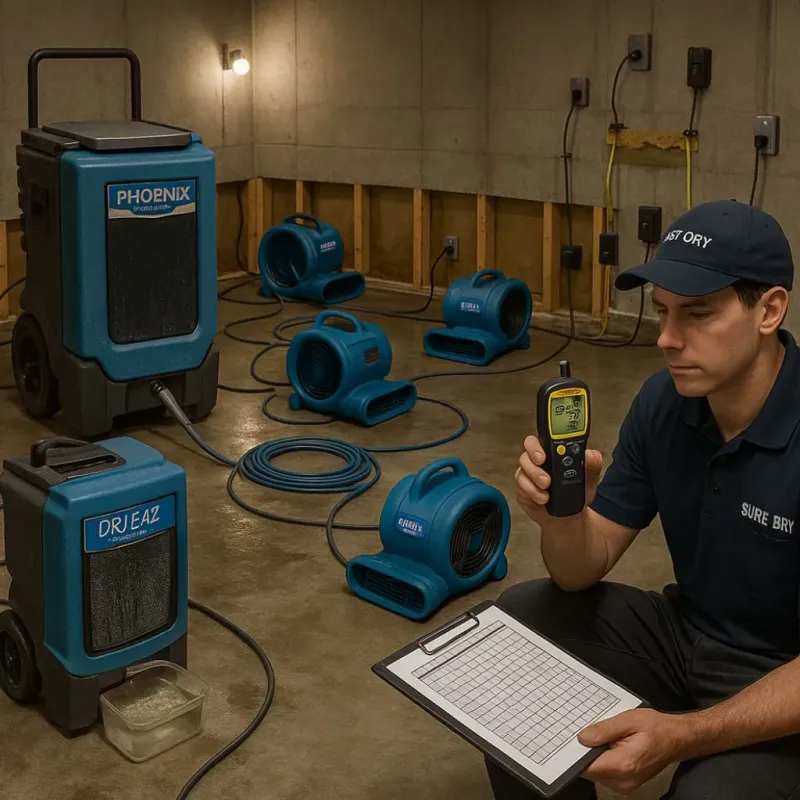 Structural Drying and Dehumidification process in Donalsonville, GA